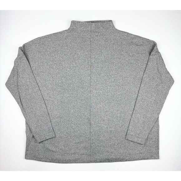 Ann Taylor Loft Gray Boxy Cropped Cozy Oversized Knit Mock Neck Sweater, Medium - Picture 7 of 8
